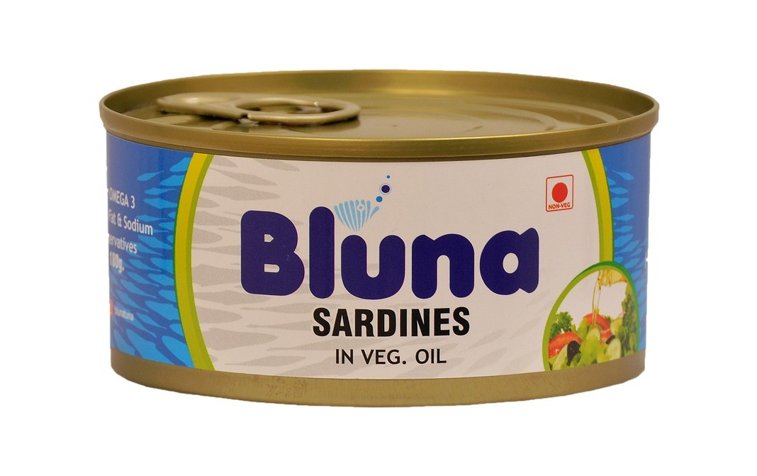 Bluna Sardines In Veg. Oil    Tin  180 grams